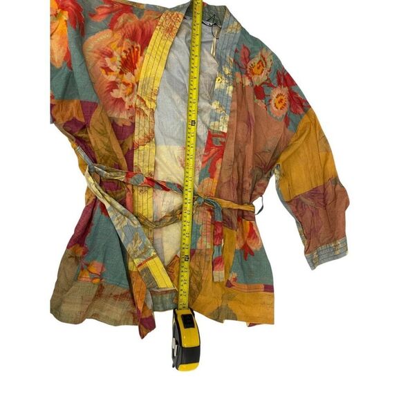 Zara Womens Kimono Blouse XS-S Multi Patchwork Print Belted 8291/044 NWOT - Picture 9 of 11